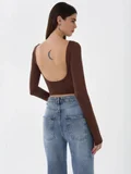 HICCUP Basic Open Back Blouse