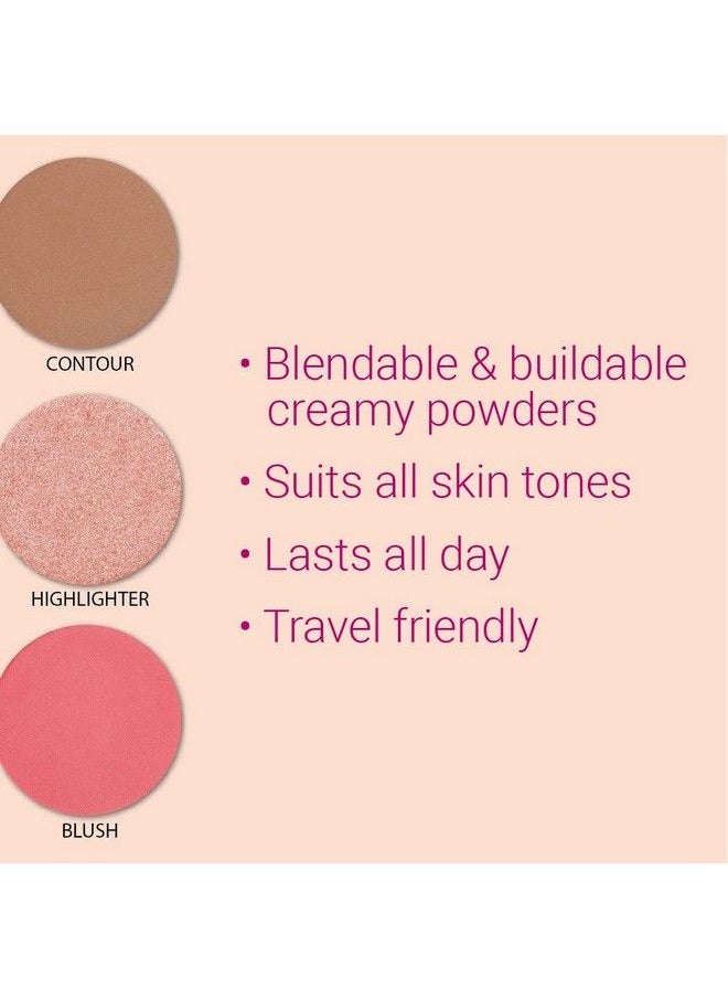 Iba - Must Have Glam Makeover Face Palette With Blush Contour And Highlighter For Face Makeup ; Face & Cheeks Blusher Palette ; Lightweight & Long Lasting ; Highly Pigmented Matte Finish Shades 12G - Image 1