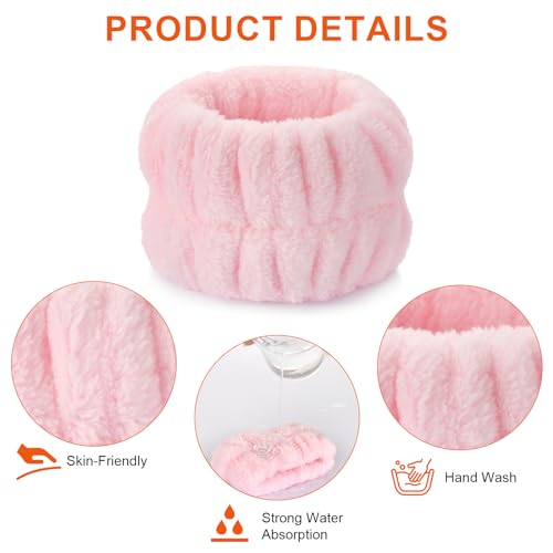Wteehn 2pcs Wrist Bands for Washing Face Wash Wristbands Wrist Towels Arm Bands for Skincare Makeup Wrist Cuffs Spa Wrist Scrunchies - Image 5