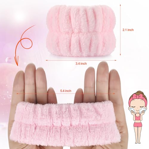 Wteehn 2pcs Wrist Bands for Washing Face Wash Wristbands Wrist Towels Arm Bands for Skincare Makeup Wrist Cuffs Spa Wrist Scrunchies - Image 4