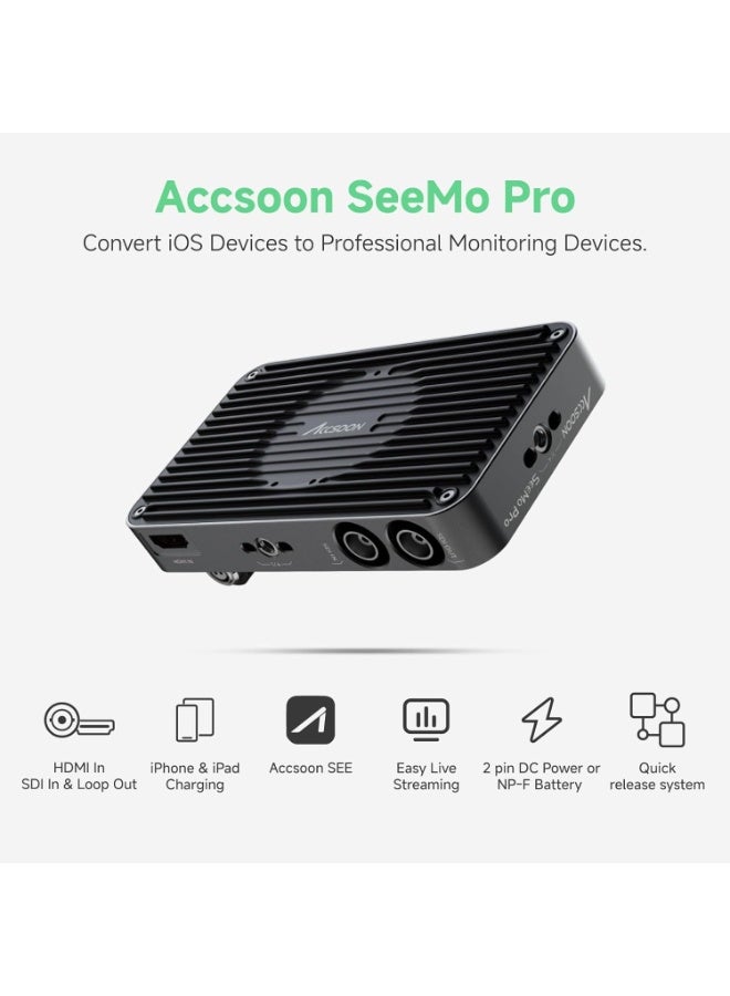 Accsoon Seemo Pro UIT02-S HDMI/SDI to iOS Video Capture Adapter – Live Streaming, Recording, and Professional Mobile Video Capture - Image 2