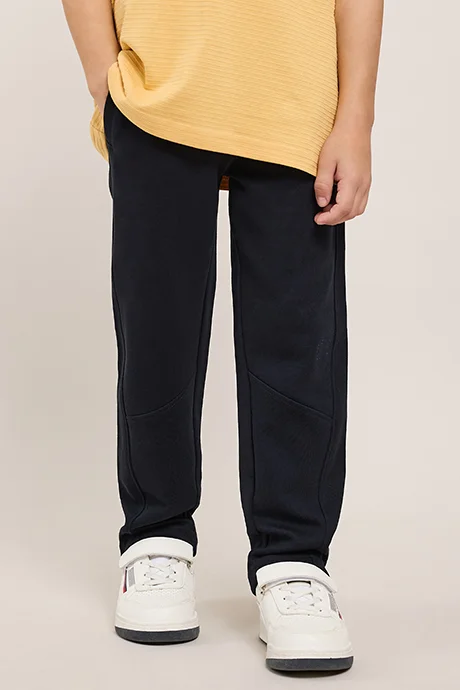 أر أند بي Solid Knitted Pants with Drawstring Waist