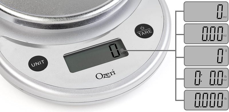 Ozeri Pronto Digital Multifunction Kitchen and Food Scale - Elegant Chrome Finish - Image 2