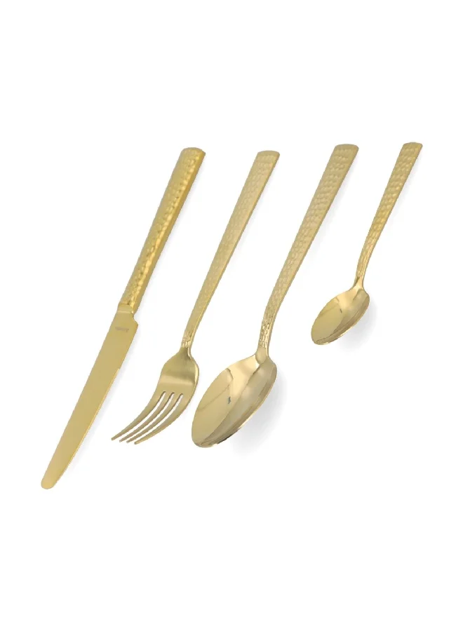 Amefa 24-Piece Hammered Decor Felicity Cutlery Set Gold