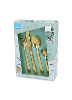Amefa 24-Piece Hammered Decor Felicity Cutlery Set Gold  - Image 4