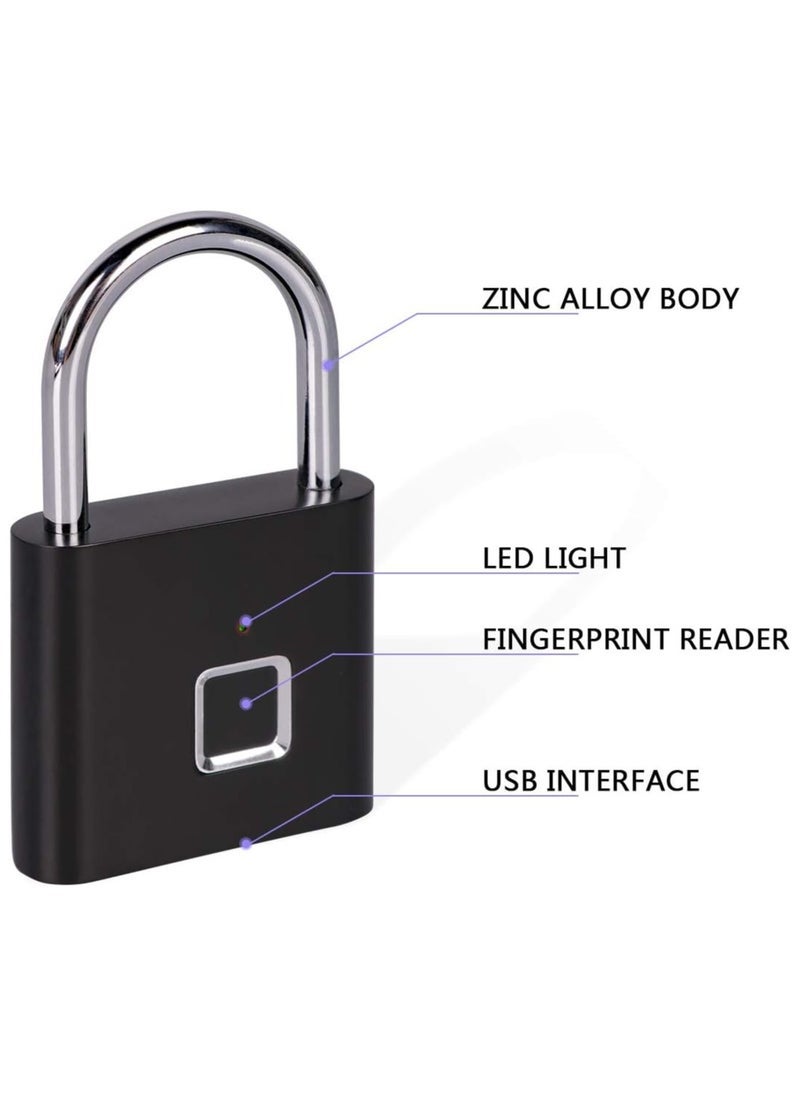 ELTRAZONE Fingerprint Padlock – One-Touch Open Lock for Gym, Locker, Sports, School, & Employee Lockers, Suitcase | No App or Bluetooth, Secure & Easy to Use, High-Security Biometric Lock  - Image 2