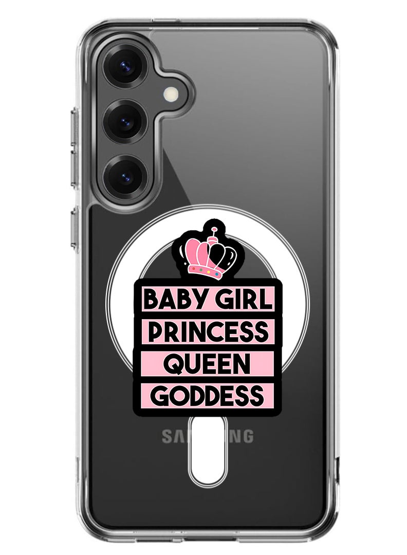 Theodor Magnetic Case for Samsung Galaxy S25 Plus 6.7-inch Compatible with MagSafe Wireless Charging, Shockproof Phone Bumper Cover Baby Girl Princess - Image 1