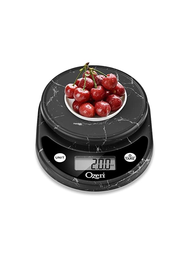 Ozeri ميزان مطبخ وطعام رقمي متعدد الوظائف برونتو، رخام أسود - Image 3