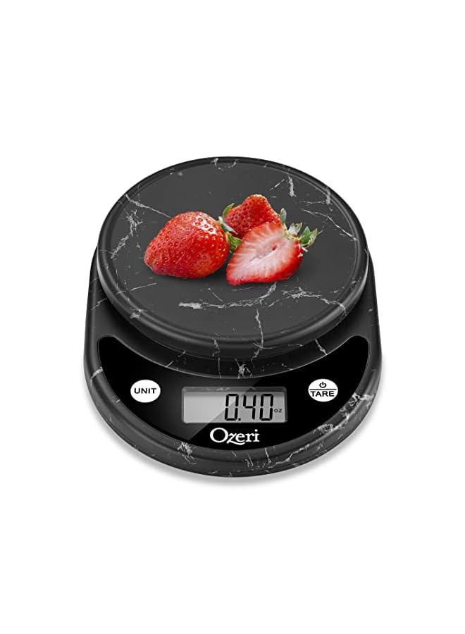 Ozeri ميزان مطبخ وطعام رقمي متعدد الوظائف برونتو، رخام أسود - Image 5