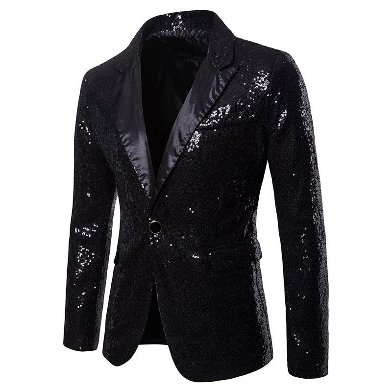 European and American Performance Dress Golden Sequin Suit South Korea Suit Nightclub Mens Host MC Studio Jacket Mens plus size gold - Image 3