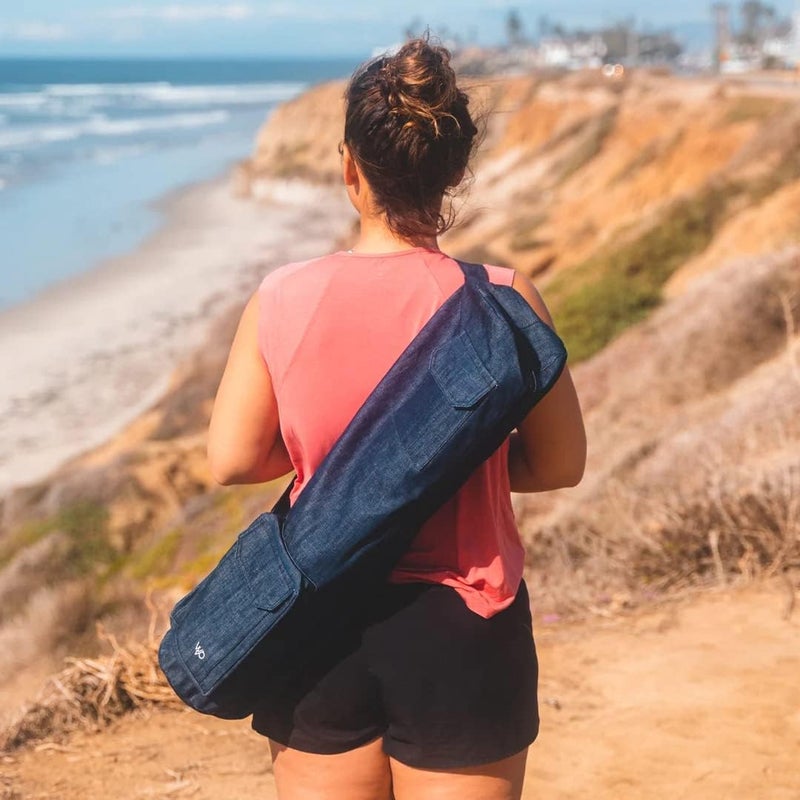 Open Road Goods Eco Friendly Yoga Mat Bag | Organic Yoga Bag For Extra Wide Mats | Yoga Mat Carrier for Men & Women: Full Zip, Adjustable Carry, Pockets, 100% Cotton Canvas - Image 1