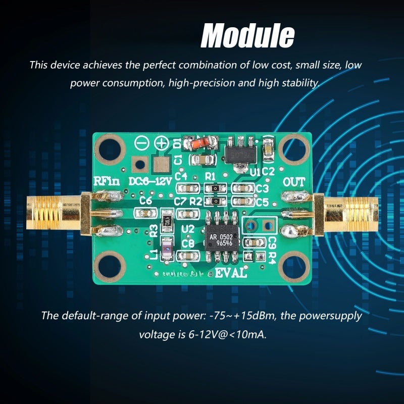 Power Meter Module: 0.1-600MHz Frequency Range -75~+15dBm Input Power - Wide Dynamic Range Fine Temperature Stability 6-12V Power Supply for Signal Measurement Applications - Image 4