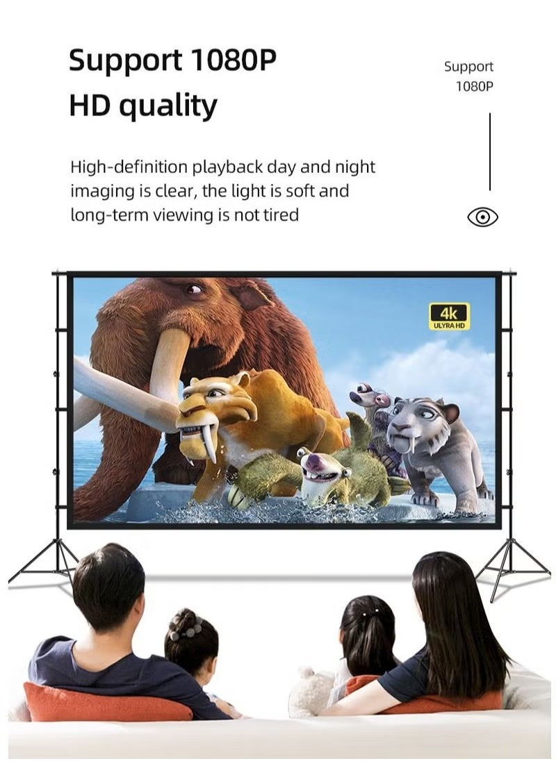 XiuWoo - 150 inch 16:9 Outdoor and Indoor Portable Projector Screen with 2.6M High Tripod Stands - Image 1
