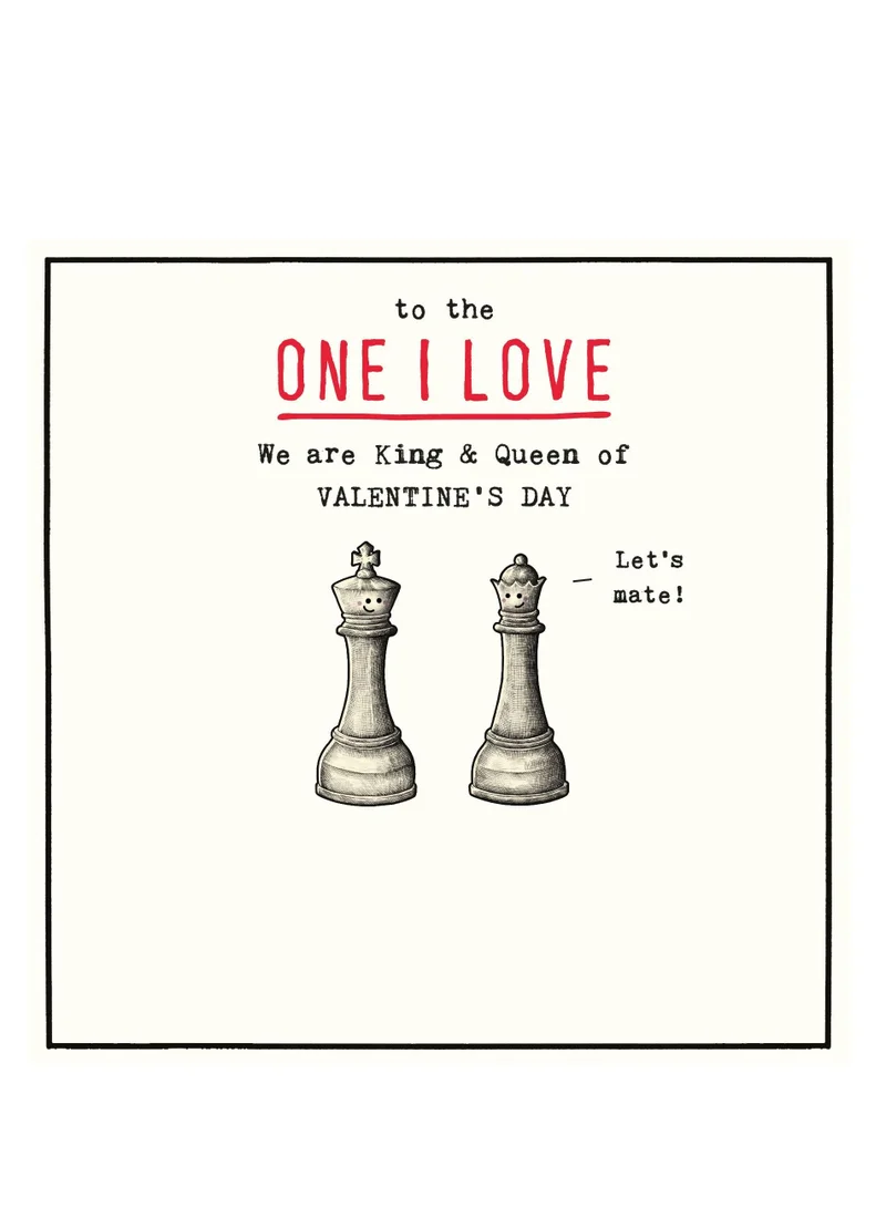 Pigment One I Love Chess Pieces Greeting Card