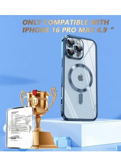 Houmt iPhone 16 Pro Max Case Cover with MagSafe Full Camera Lens Protector Fashionable Electroplated Magnetic Suction Full Covered Shockproof Phone Cover  for iPhone 16 Pro Max  - Image 2