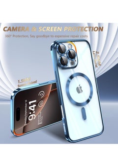 Houmt iPhone 16 Pro Max Case Cover with MagSafe Full Camera Lens Protector Fashionable Electroplated Magnetic Suction Full Covered Shockproof Phone Cover  for iPhone 16 Pro Max  - Image 5