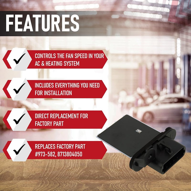 AA Ignition مجموعة مقاوم موتور مروحة التكييف لسيارات تويوتا تاكوما 2005-2017 - بديل 973-582، 8713804050، 8713804052 - Image 2