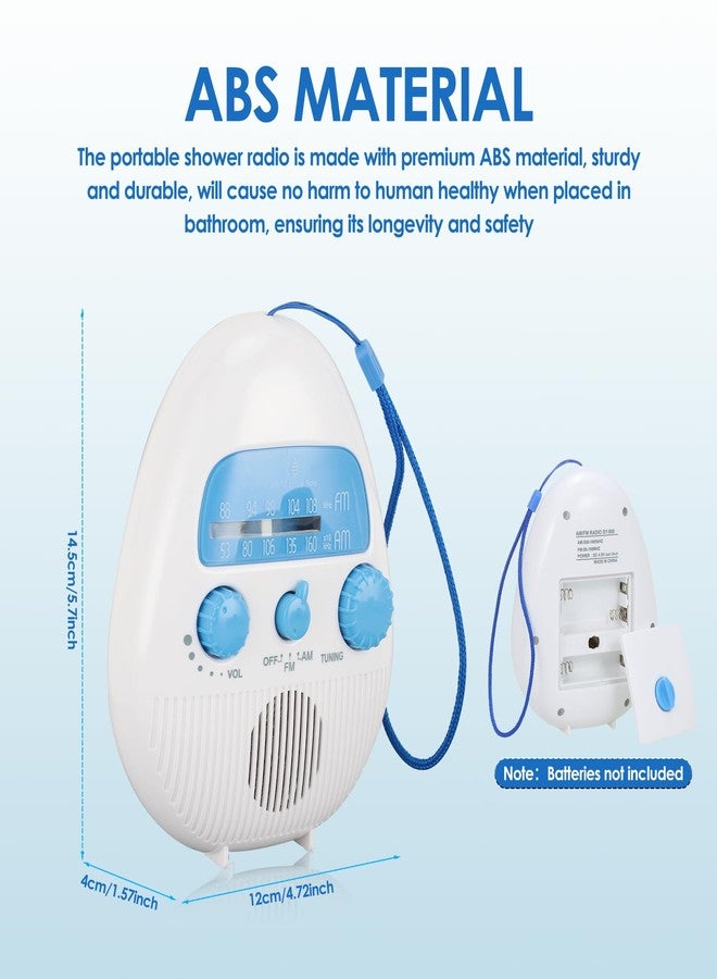 Zopsc Shower Radio Built in Speaker, Hanging Bathroom Radio with Rotating Knob for Easy Tuning and Volume Control. - Image 5