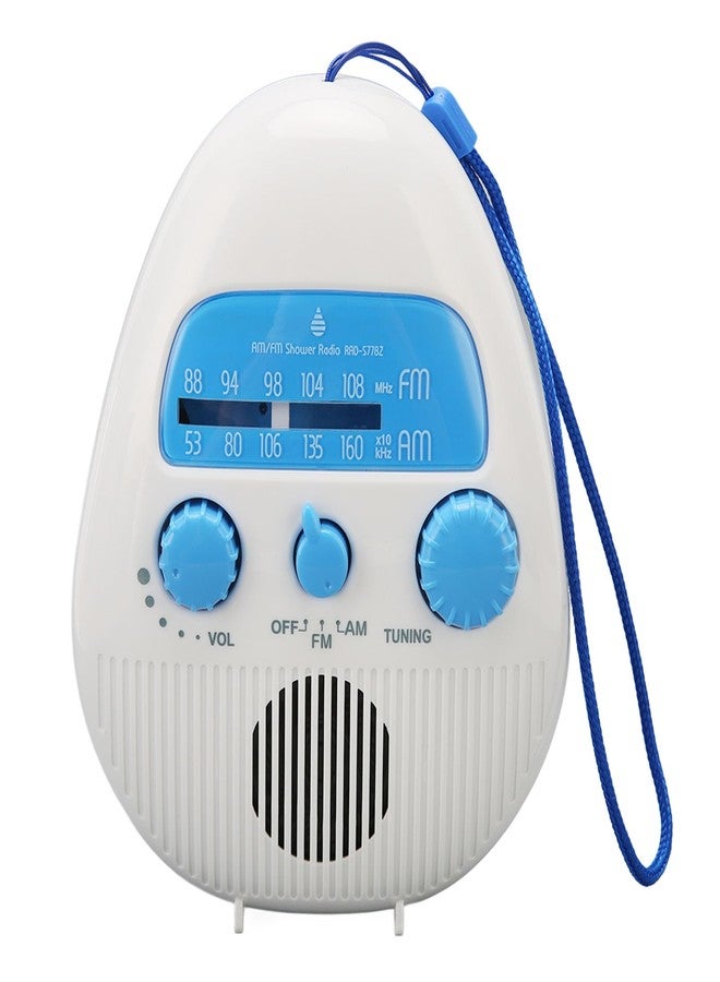 Zopsc Shower Radio Built in Speaker, Hanging Bathroom Radio with Rotating Knob for Easy Tuning and Volume Control. - Image 1