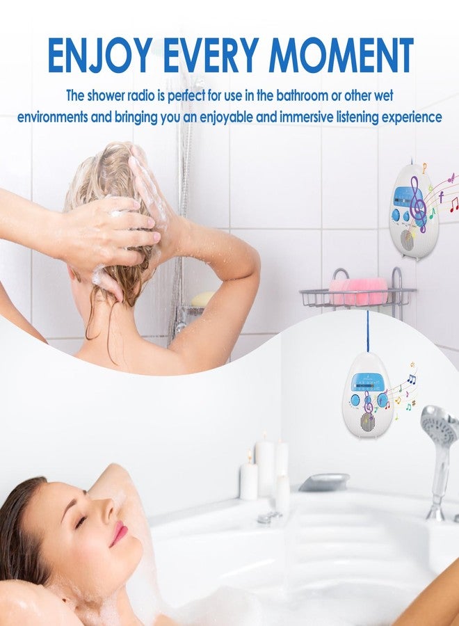 Zopsc Shower Radio Built in Speaker, Hanging Bathroom Radio with Rotating Knob for Easy Tuning and Volume Control. - Image 4