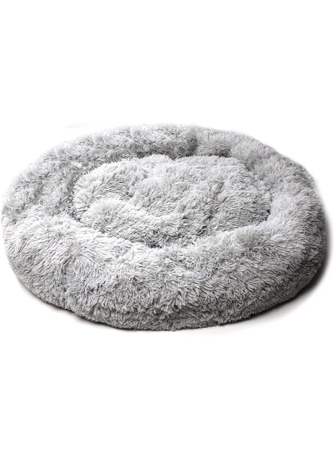 مورو مورو سرير كلاب مخملي تقويمي مع فراء ناعم وقاعدة بلاستيكية - عش مريح وقابل للغسل للحيوانات الأليفة - Image 3