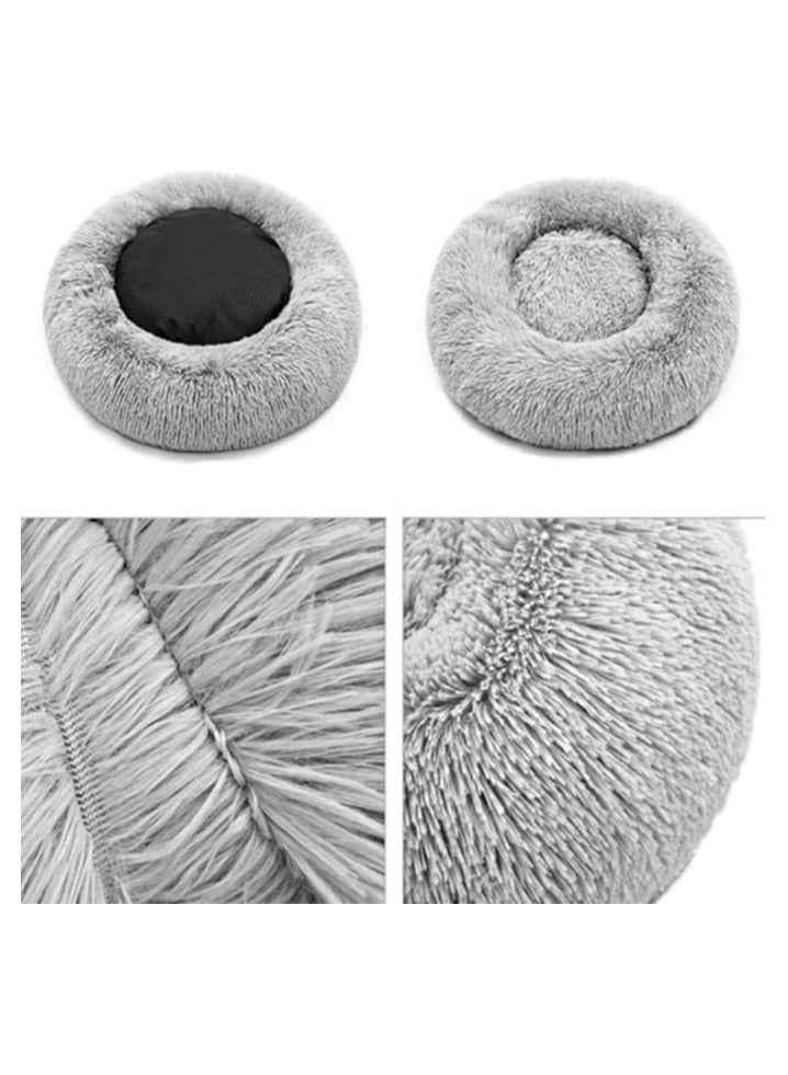 مورو مورو سرير كلاب مخملي تقويمي مع فراء ناعم وقاعدة بلاستيكية - عش مريح وقابل للغسل للحيوانات الأليفة - Image 4