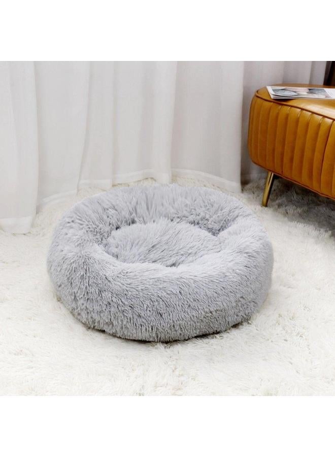 مورو مورو سرير كلاب مخملي تقويمي مع فراء ناعم وقاعدة بلاستيكية - عش مريح وقابل للغسل للحيوانات الأليفة - Image 1