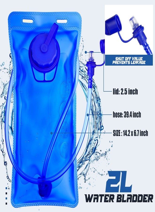 Reginary 2 Pack Hydration Backpack Pack with 2L Water Bladder, Hiking Backpack with Hydration Bladder Water Rucksack Backpack Bladder Bag Cycling Bicycle Bike/Hiking Climbing Pouch (Black, Blue) - Image 5