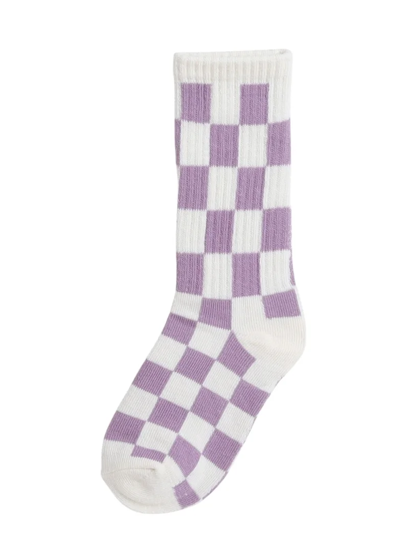 victor and jane Girls 3 Pairs Checkered Crew Length Socks