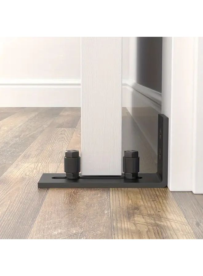Black Adjustable Carbon Steel Sliding Door Guide Durable Metal Floor Rail For Barn Doors Furniture Hardware - Image 5