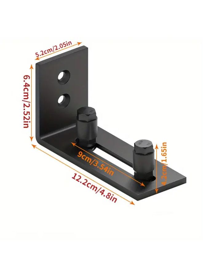 Black Adjustable Carbon Steel Sliding Door Guide Durable Metal Floor Rail For Barn Doors Furniture Hardware - Image 3