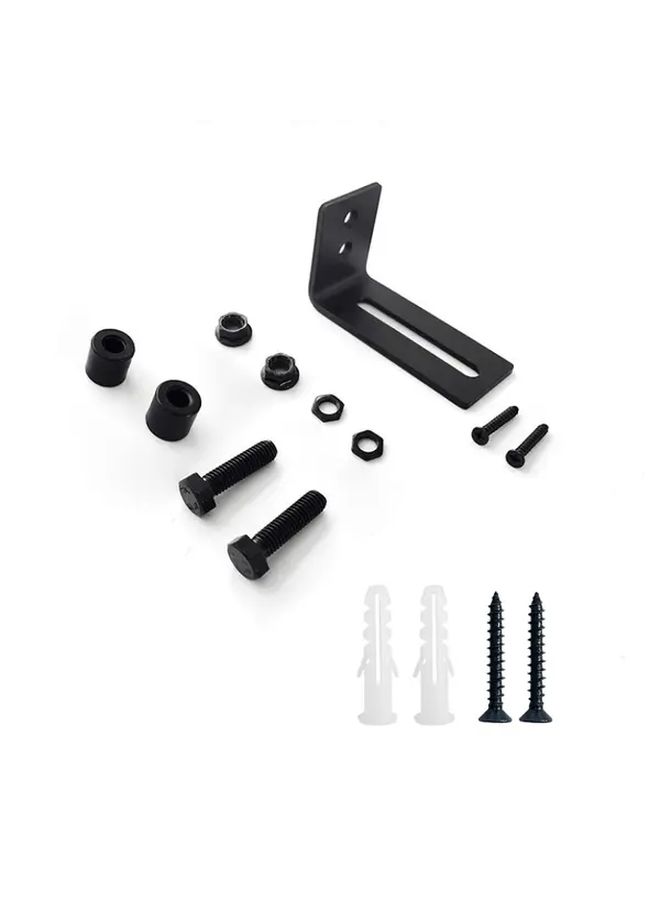 Black Adjustable Carbon Steel Sliding Door Guide Durable Metal Floor Rail For Barn Doors Furniture Hardware - Image 1