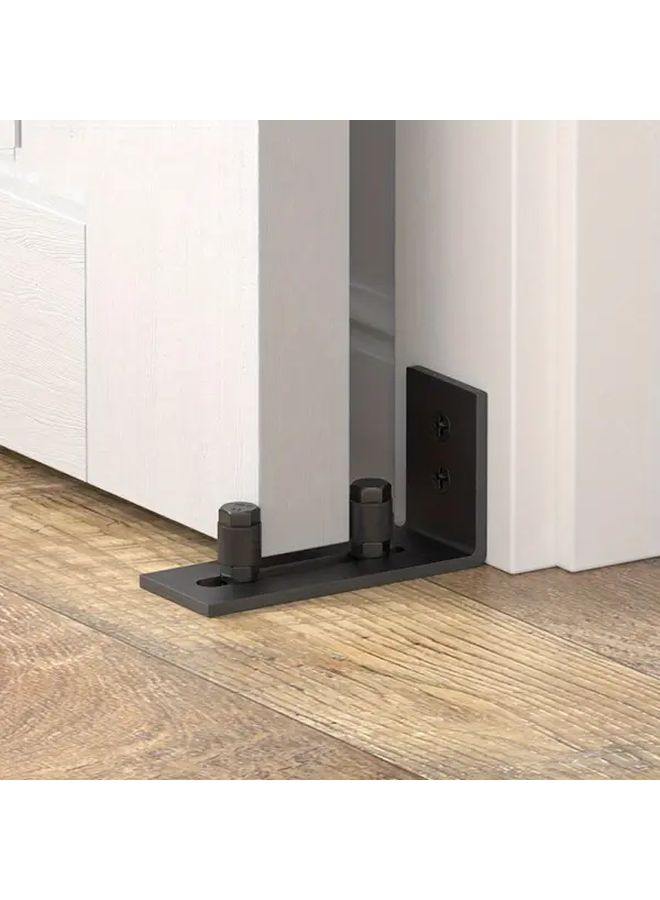 Black Adjustable Carbon Steel Sliding Door Guide Durable Metal Floor Rail For Barn Doors Furniture Hardware - Image 4
