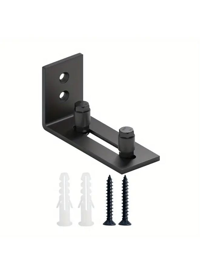 Black Adjustable Carbon Steel Sliding Door Guide Durable Metal Floor Rail For Barn Doors Furniture Hardware - Image 2