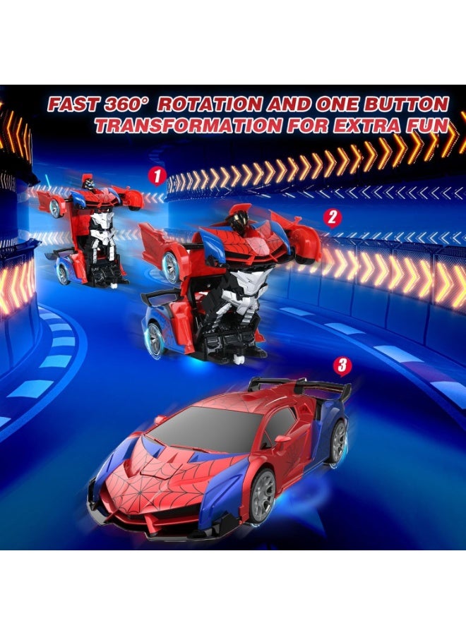 ESSEN Spider Transform RC Cars Toys 2-in-1 Transforming Remote Control Car for Kids, 2.4GHz Remote Control Car One-Button Deformation, Fast 360°Rotation Robot Toys Birthday Gifts for 3 4 5 6 7 8 9 10 Year Old Boys Girls Age 4-7 8-12 - Image 2
