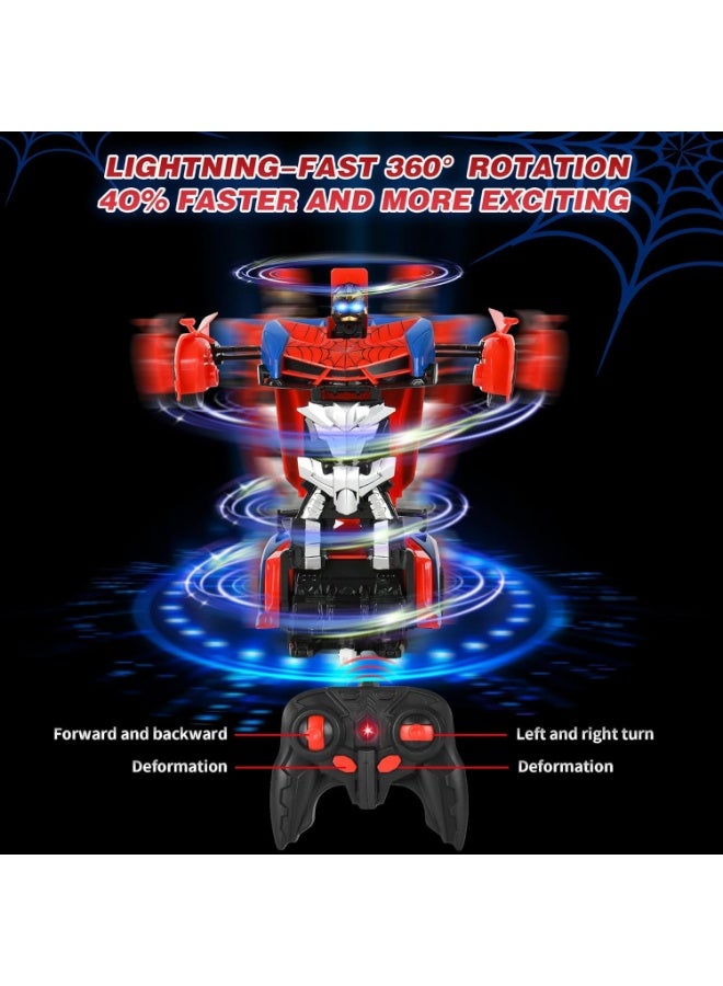 ESSEN Spider Transform RC Cars Toys 2-in-1 Transforming Remote Control Car for Kids, 2.4GHz Remote Control Car One-Button Deformation, Fast 360°Rotation Robot Toys Birthday Gifts for 3 4 5 6 7 8 9 10 Year Old Boys Girls Age 4-7 8-12 - Image 3
