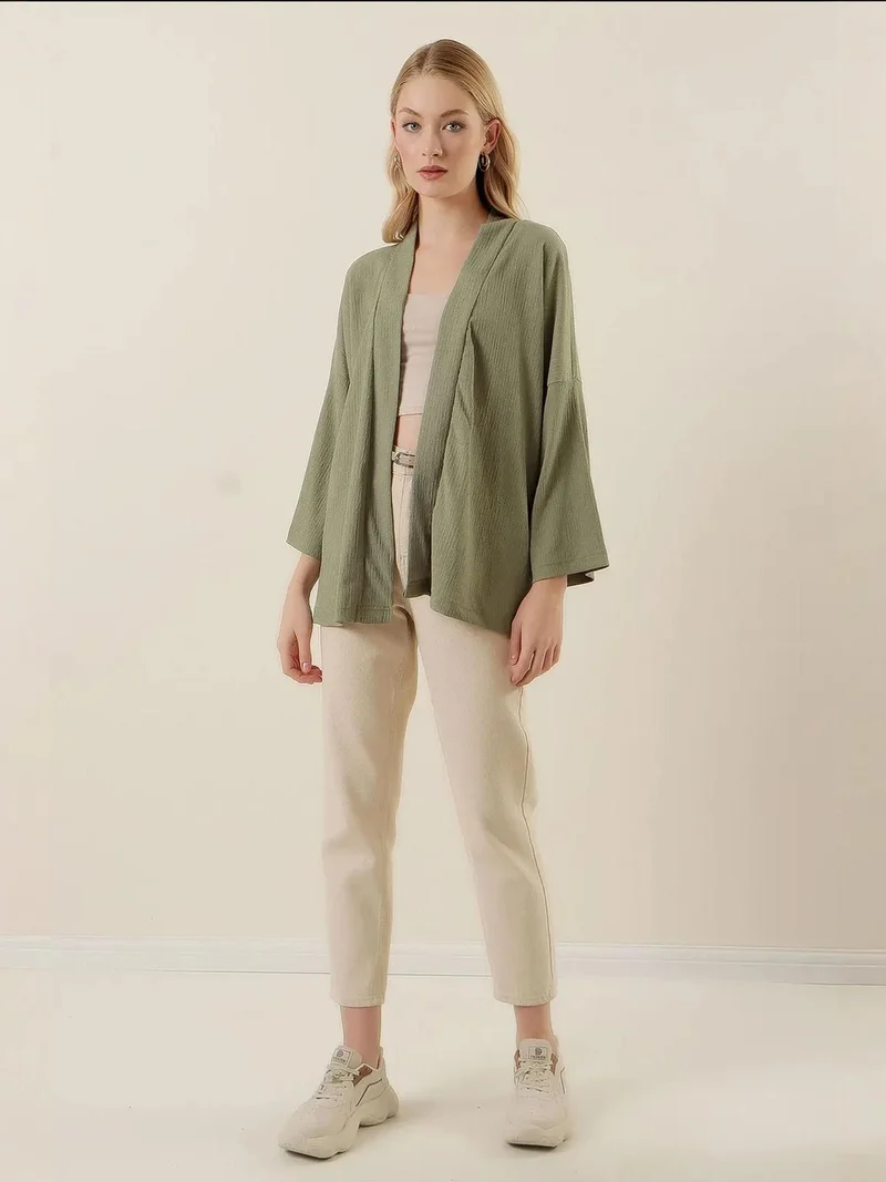 بيغ دارت كيمونو بياقة شال فضفاض من  بنقوش بارزة