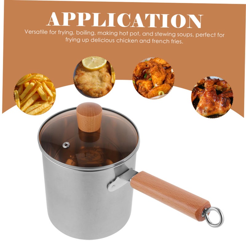 Mini Stainless Steel Deep Fryer Basket Pot For Breakfast Snacks Versatile Kitchen Oil Fryer - Image 3