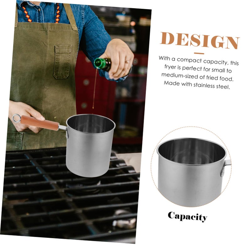 Mini Stainless Steel Deep Fryer Basket Pot For Breakfast Snacks Versatile Kitchen Oil Fryer - Image 5