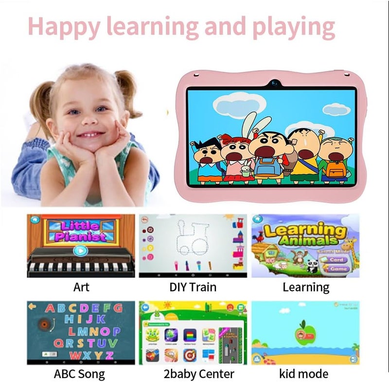 ZEKAROUL 7 inch Kids Tablet, Quad Core Android 12 2GB 32GB, Parental Control, Eye Protection, Shockproof Case, Dual Camera, WiFi, Bluetooth, Learning Tablet for Kids - Spaceman (Pink) - Image 5