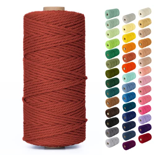 Nook Theory Macrame Cord - 3mm 220 Yards Cotton Rope, 4mm 5mm Yarn, String for Crafts, Perfect for Macrame Wall Hanging and Boho Decorations (Burnt Orange) - Image 1