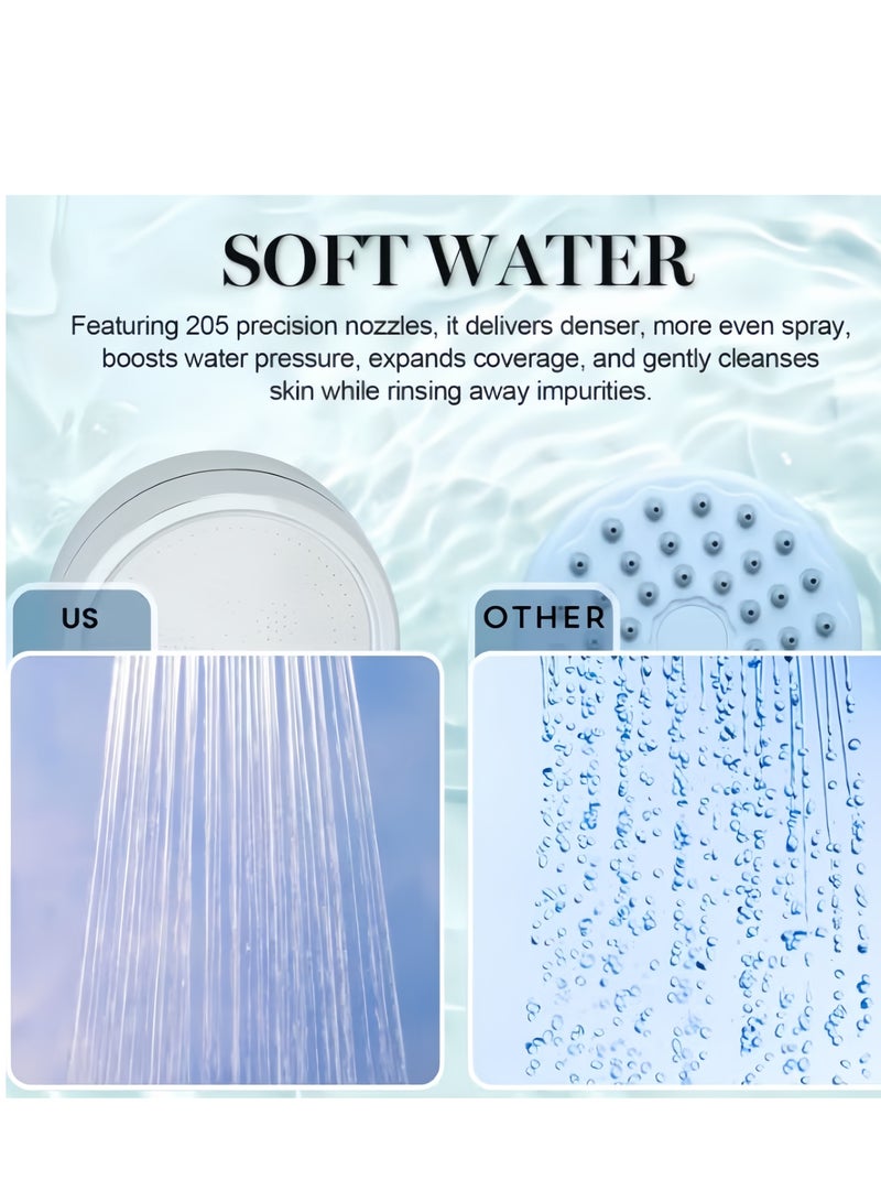 Filtered Shower Head with Handheld, High Pressure Showerhead Filter for Hard Water - 3 Spray Modes, Adjustable Angle Shower Head Water Softener, Removable Filtering Showerhead with 3 Extra Filters - Image 5