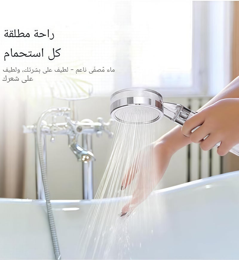 Filtered Shower Head with Handheld, High Pressure Showerhead Filter for Hard Water - 3 Spray Modes, Adjustable Angle Shower Head Water Softener, Removable Filtering Showerhead with 3 Extra Filters - Image 1