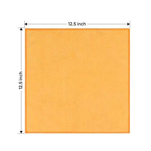 HOMEXCEL Yellow Microfiber Cleaning Cloths 12 Pack 125 x 125 inch Microfiber Towel for Cars Ultra Absorbent Car Washing Cloth Lint Free Streak Free Cleaning Rags for Car Kitchen and Window - Image 3