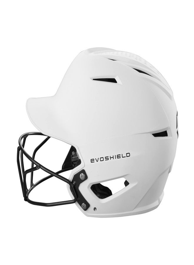 EvoShield XVT™ 2.0 Matte Batting Helmet with Facemask - Team White, Small/Medium - Image 3