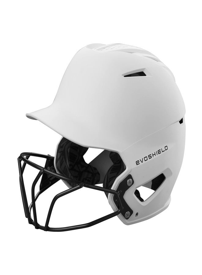 EvoShield XVT™ 2.0 Matte Batting Helmet with Facemask - Team White, Small/Medium - Image 1