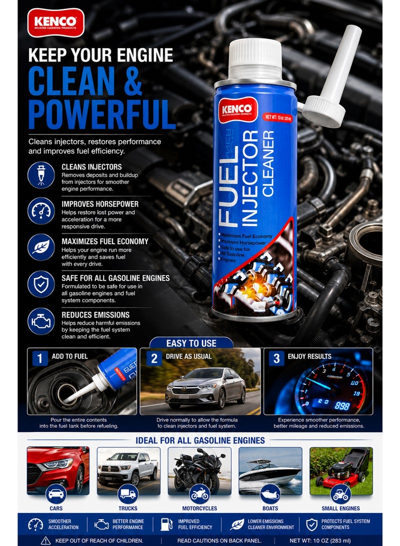 Fuel Injector Cleaner 283ml – Fuel System Cleaner for Gasoline Engines Improves Fuel Economy and Engine Performance - Image 4