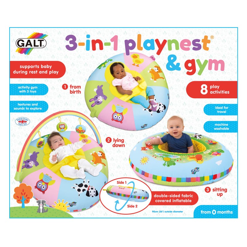 Galt Toys, 3 in 1 Playnest & Gym, Baby Activity Center & Floor Seat, Ages 0+, Multicolor, Model:1004819 - Image 5