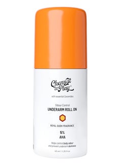 Chemist at Play Chemist at Play UnderArm Roll-On with 5% AHA, Lactic Acid & 1% Mandelic Acid | Prevents Body Odour, Brightens Skin & Exfoliates Underarm | For Sensitive Skin | Royal Oudh Fragrance | Alcohol Free-40ml  - Image 1
