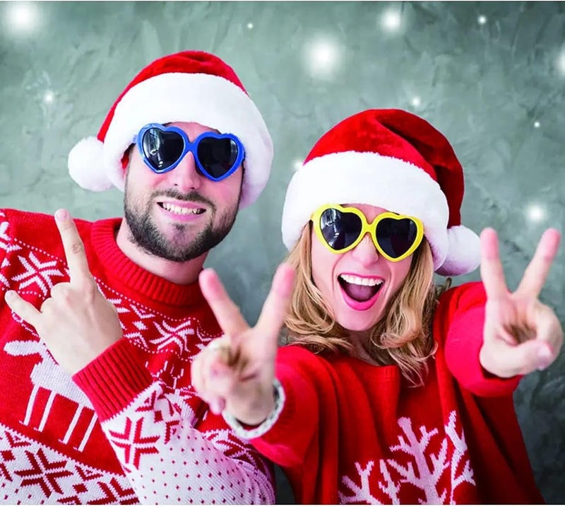 Unisex Santa Claus Plush Fur Christmas Cap, Set of 3, Red - Image 3